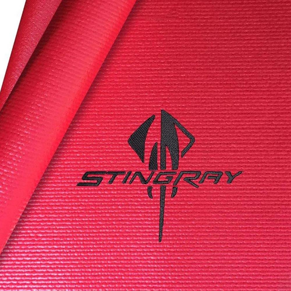Corvette Fender Mat with Black C7 Stingray Logo - 36" X 24" : Red