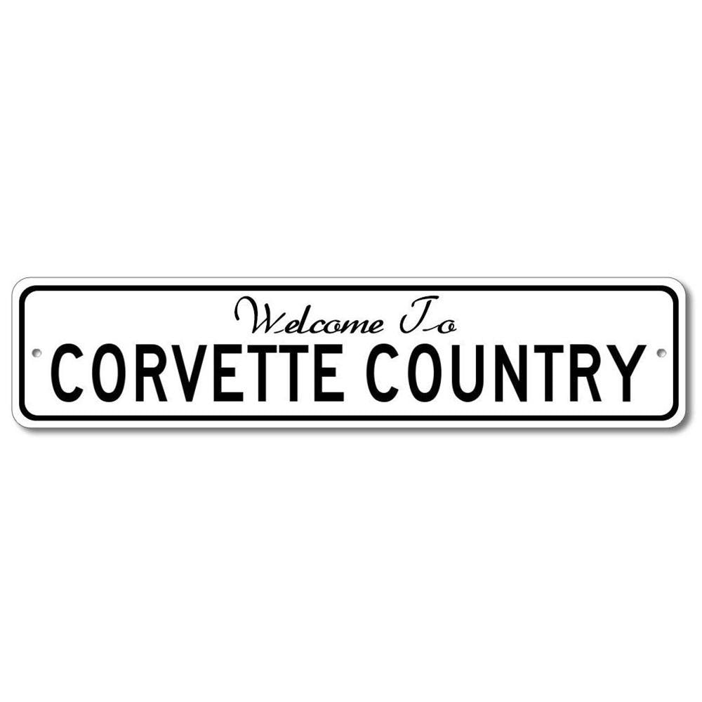 Welcome to Corvette Country Aluminum Wall Hanging Street Sign
