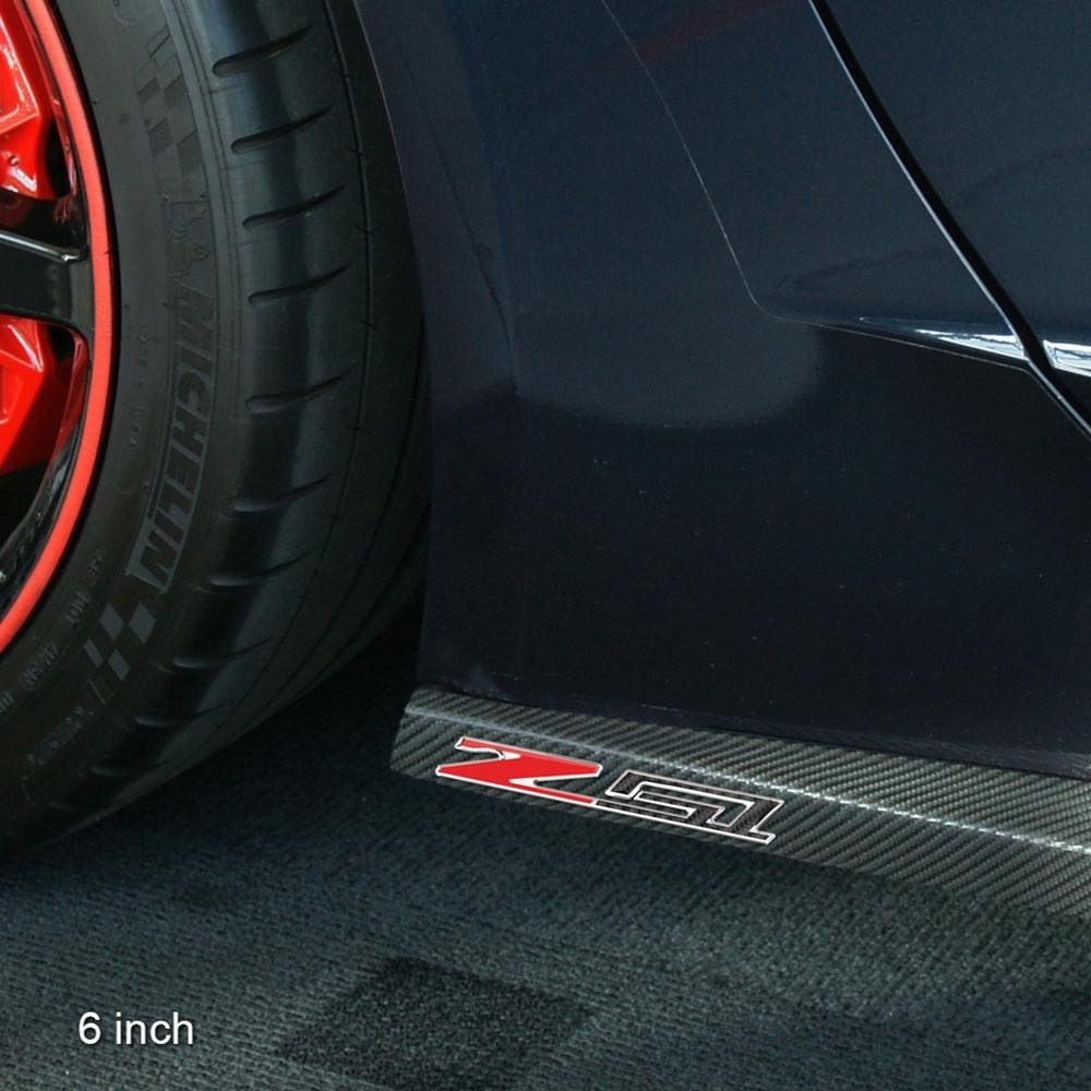 Corvette C7 Z51 Badge/Emblem - Domed - Carbon Fiber Look w/Chrome Trim: C7 Stingray Z51