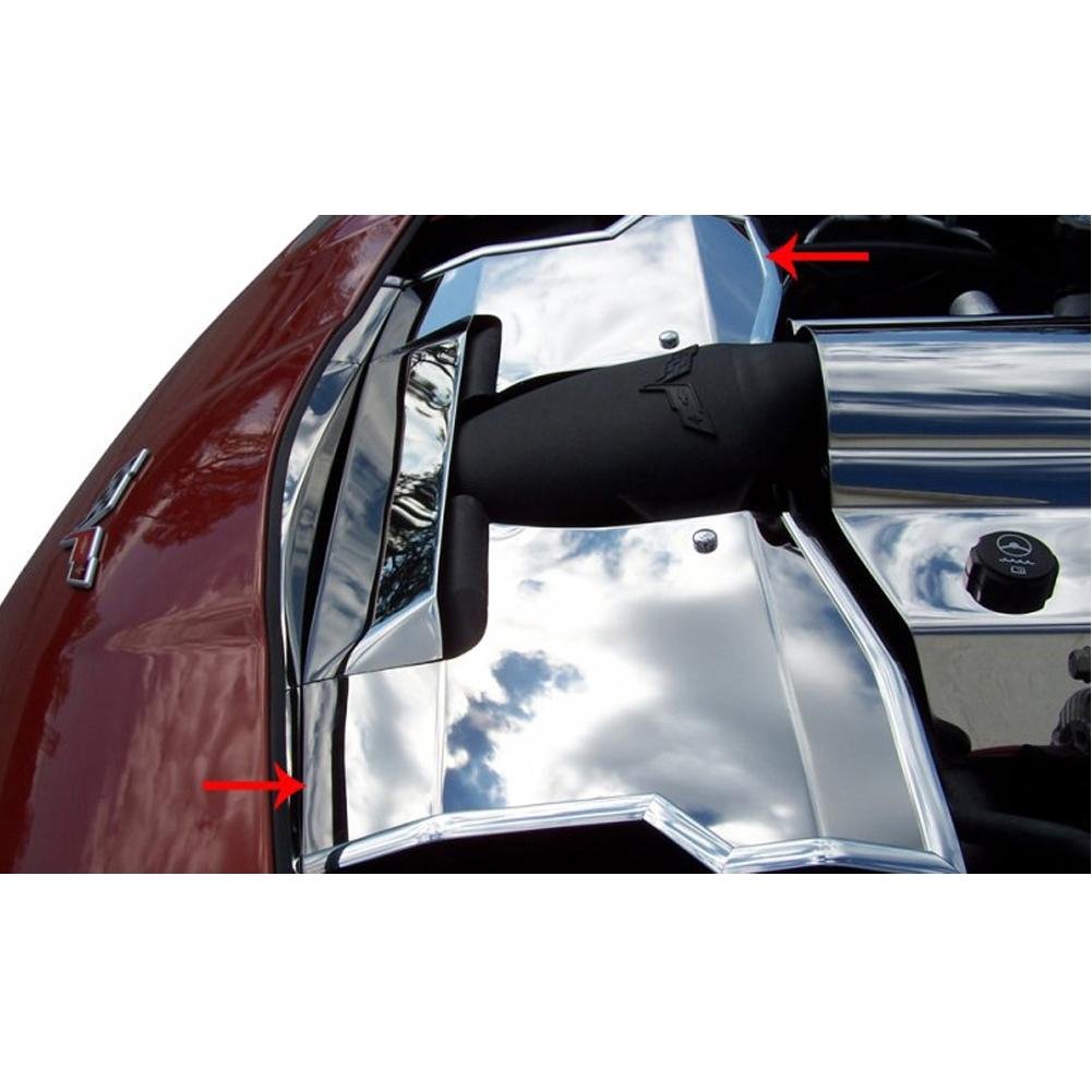 Corvette Radiator Cover - Polished Stainless Steel : 2005-2007 C6 LS2 only
