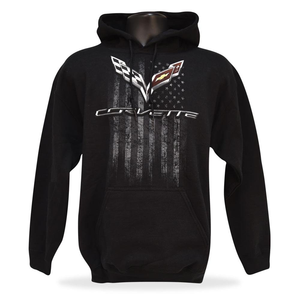 C7 Corvette American Legacy Hooded Sweatshirt : Black