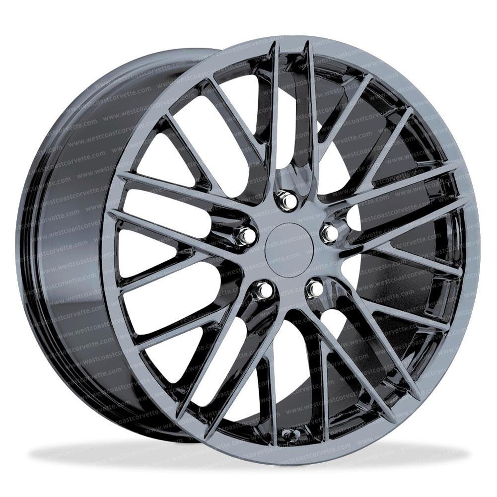 2009-2013 ZR1 Corvette GM Wheel Exchange (Set): Black Chrome 19x10/20x12