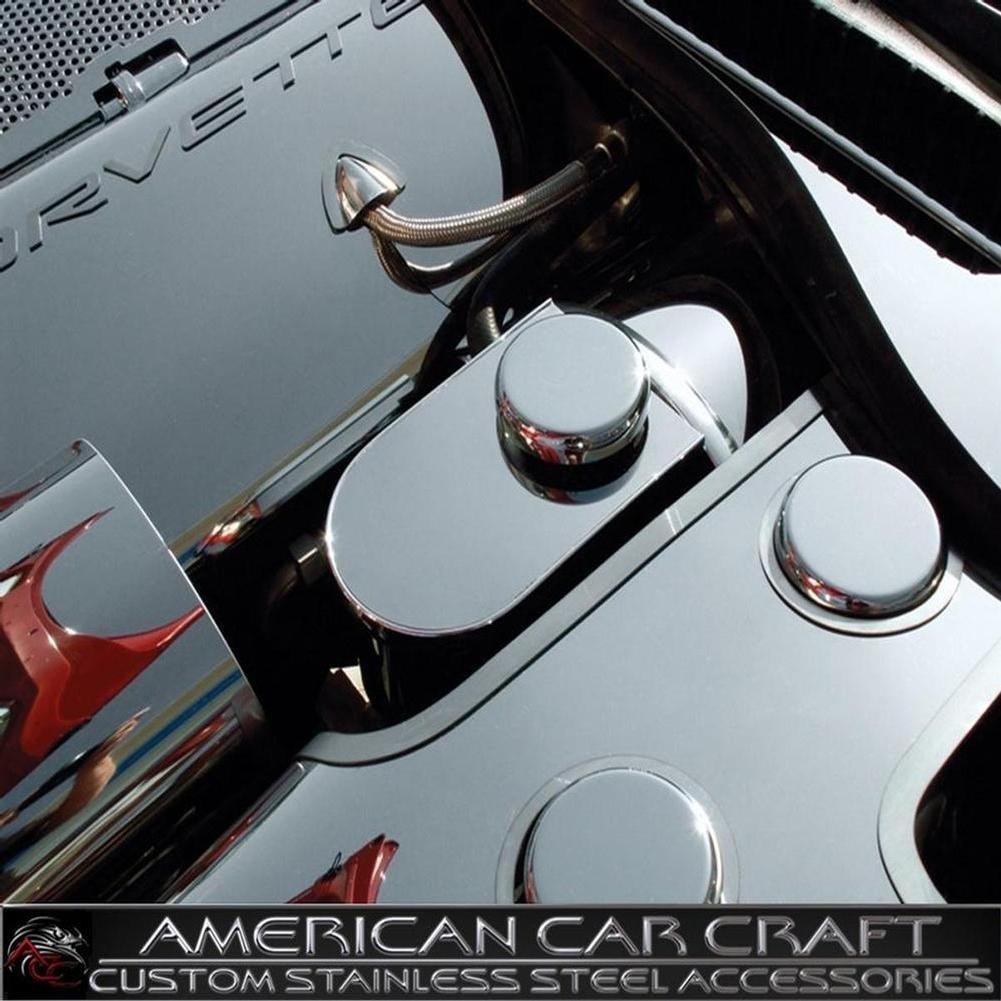 Corvette Brake Master Cylinder Cover with Chrome Cap Cover - Polished Stainless Steel : 1997-2004 C5 & Z06