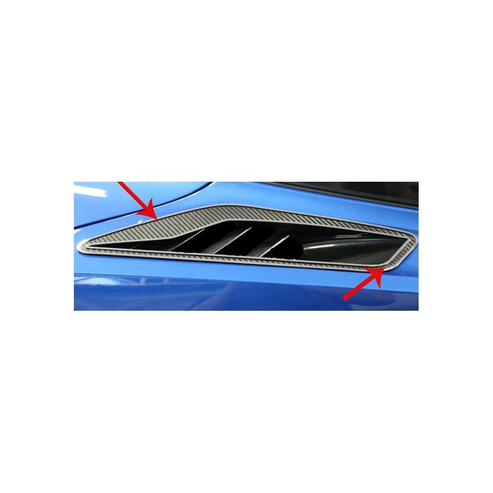 Corvette Rear Quarter Vent Set 2Pc Carbon Fiber w/Polished Trim : C7 Stingray
