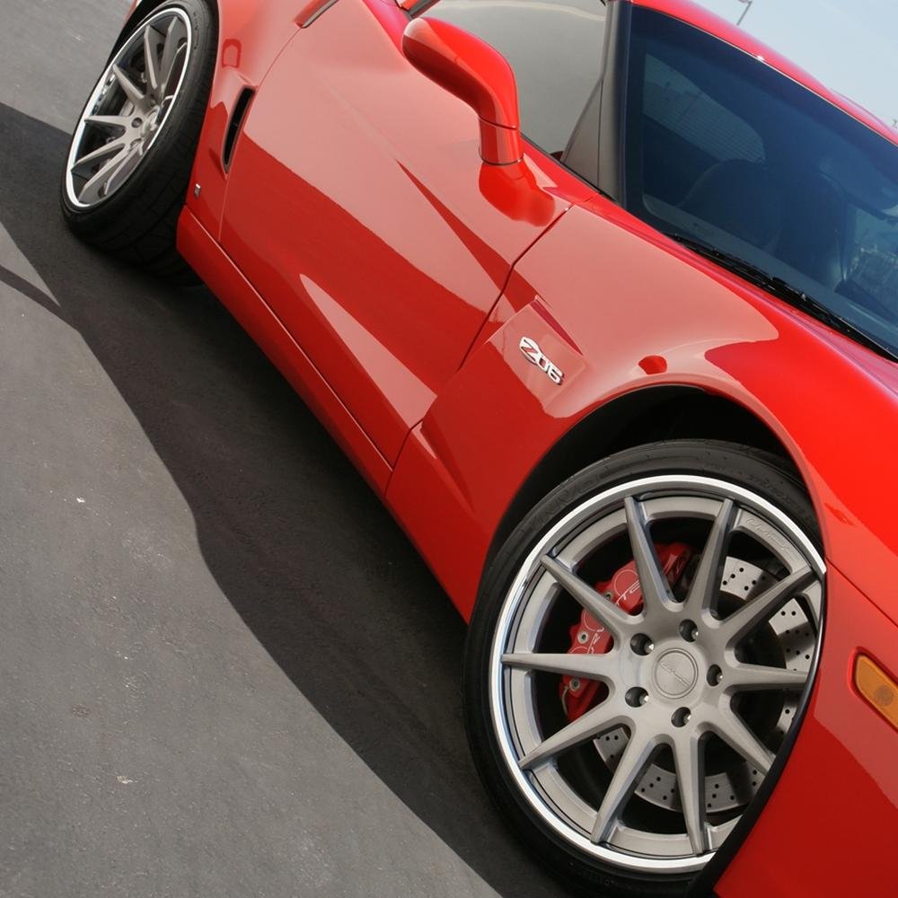 Corvette Custom Wheels - WCC 633 3 Pc. Forged Series (Set): Smoke Face with Chrome Lip