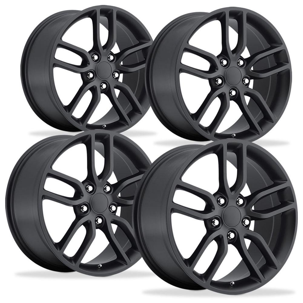 C7 Corvette GM Z51 Split Spoke Wheel Exchange - Semi-Gloss (Satin) Black
