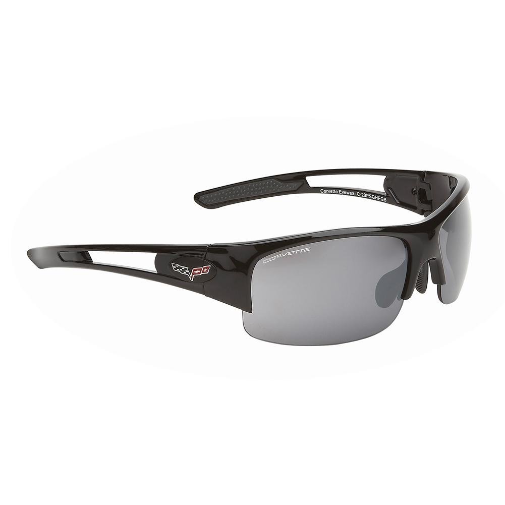 Corvette Sunglasses - Rimless Gloss Black : C6 Logo