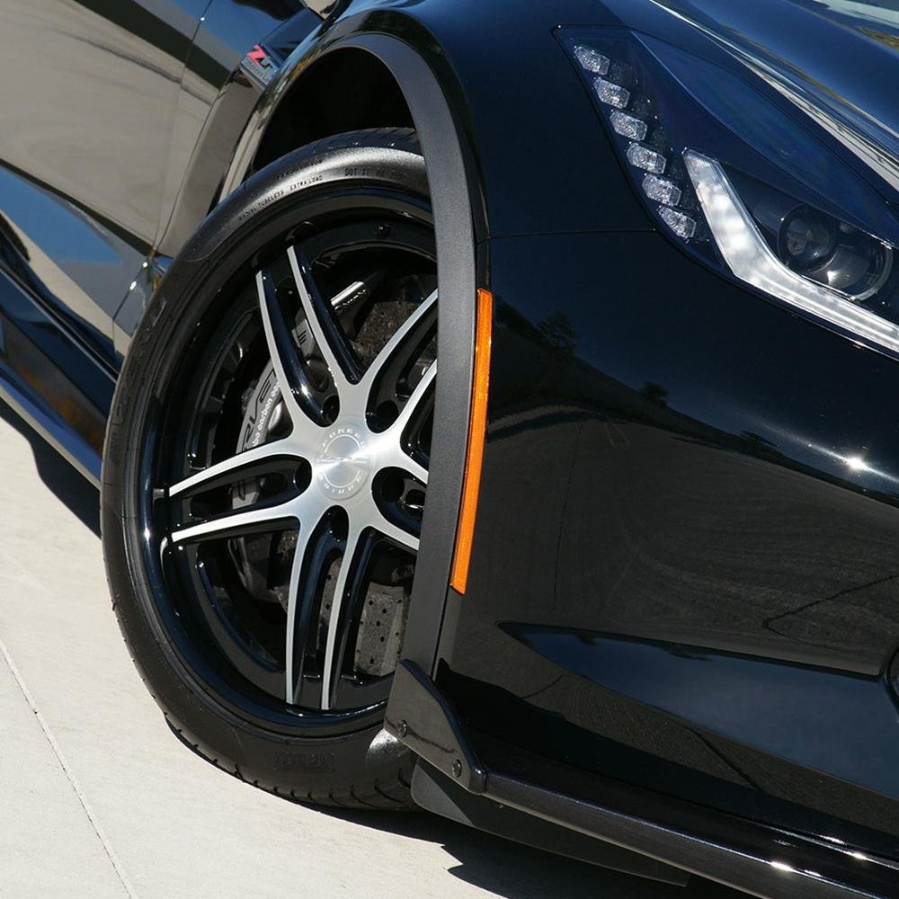 Corvette WCC-1008 Forged 3-Piece Wheels - Black w/Machined Face : C7 Z06
