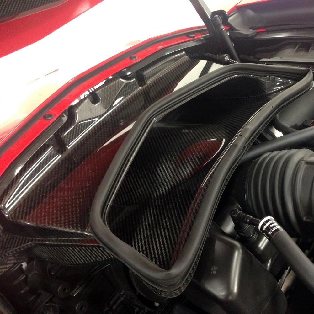 Corvette Radiator Exit Duct - Carbon Fiber - Katech : C7 Stingray, Z51
