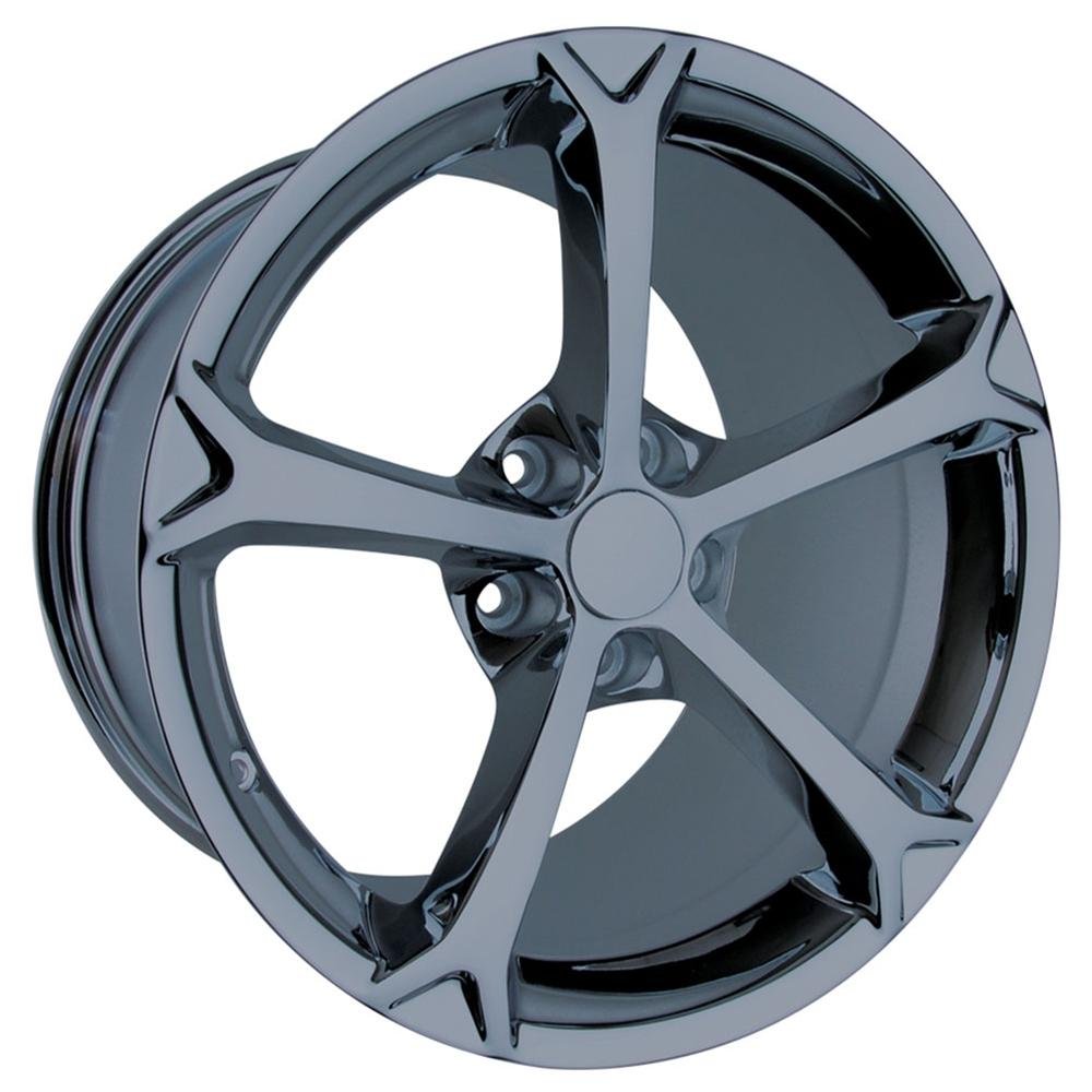 2010 Grand Sport Corvette GM Wheel Exchange (Set) : Black Chrome 18x9.5/19x12