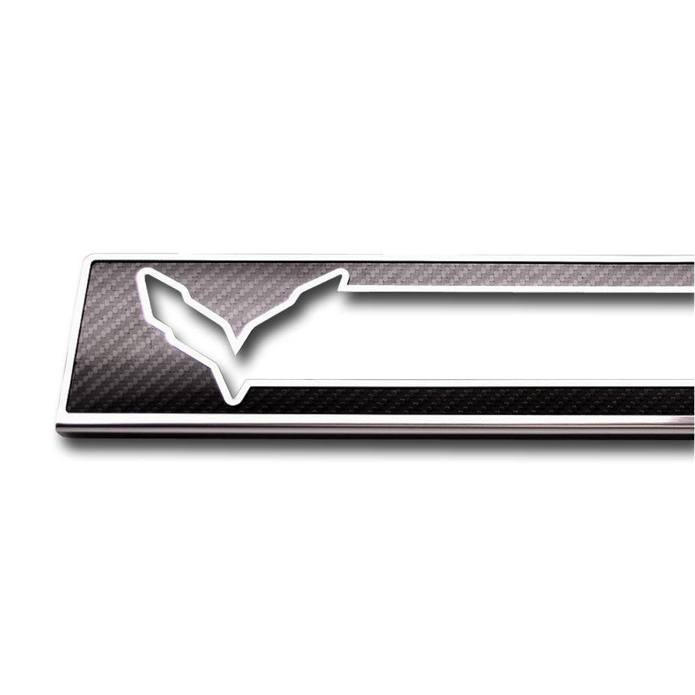 Corvette Door Sill - Carbon Fiber Overlay with Polished Trim : C7 Stingray, Z51