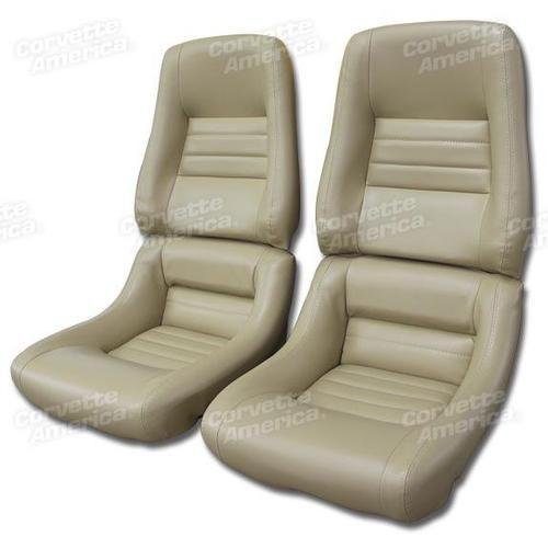 Corvette Mounted Leather Like Seat Covers. Doeskin 4-Bolster: 1979-1980