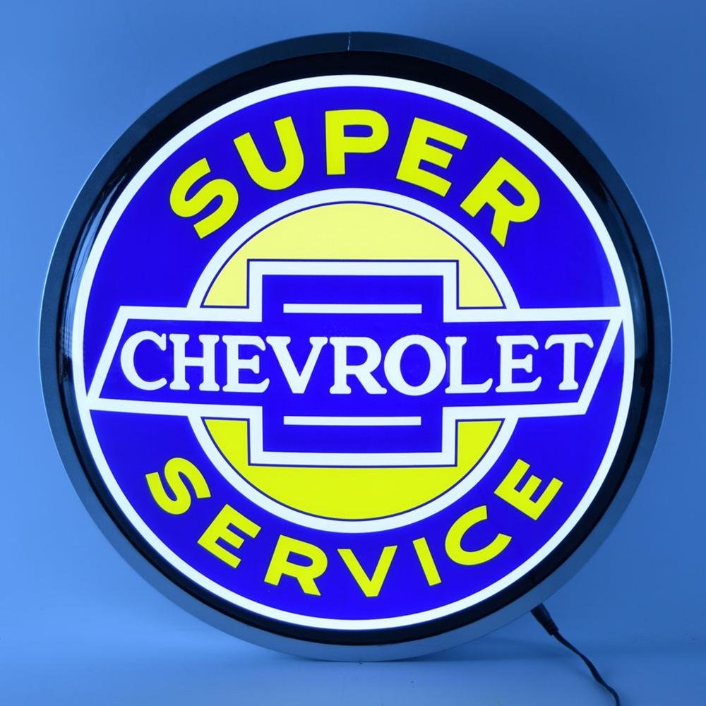 Corvette - Super Chevrolet Service - Backlit Neon Sign : 15 Inch