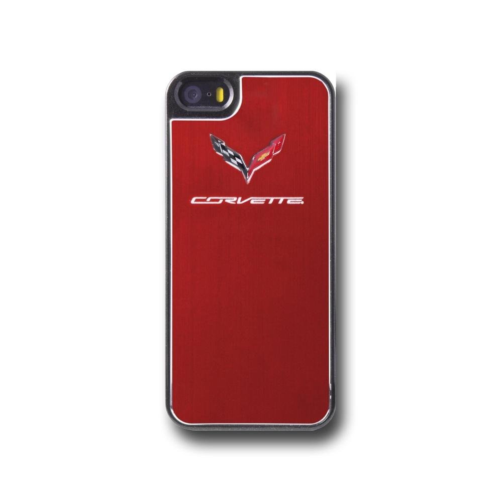 C7 Corvette Crossed Flags Logo - Hardcase iPhone 5/5S Case : Metallic Black