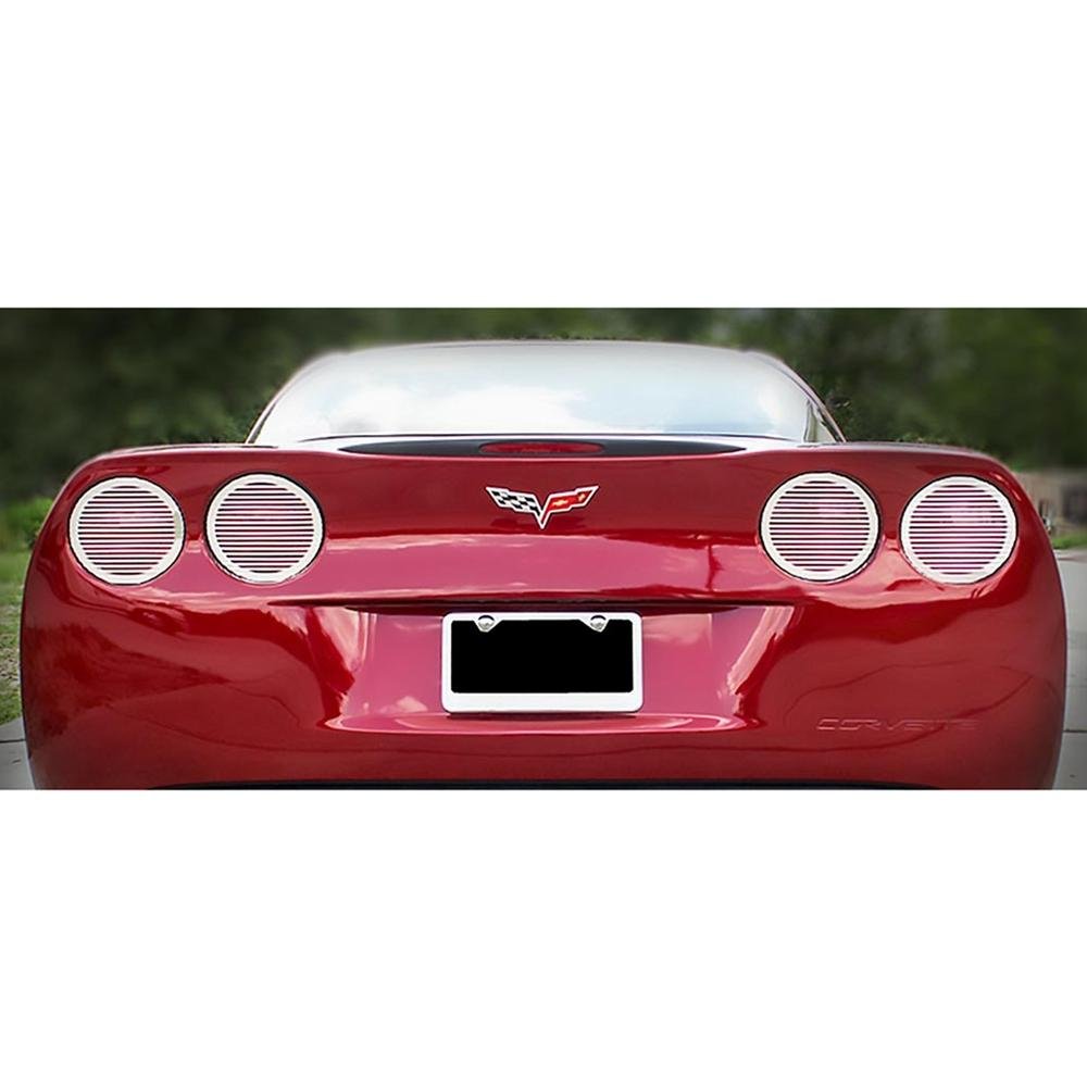 Corvette Taillight Grilles Billet Style - Polished Stainless Steel 4 Pc. : 2005-2013 C6,Z06,ZR1,Grand Sport