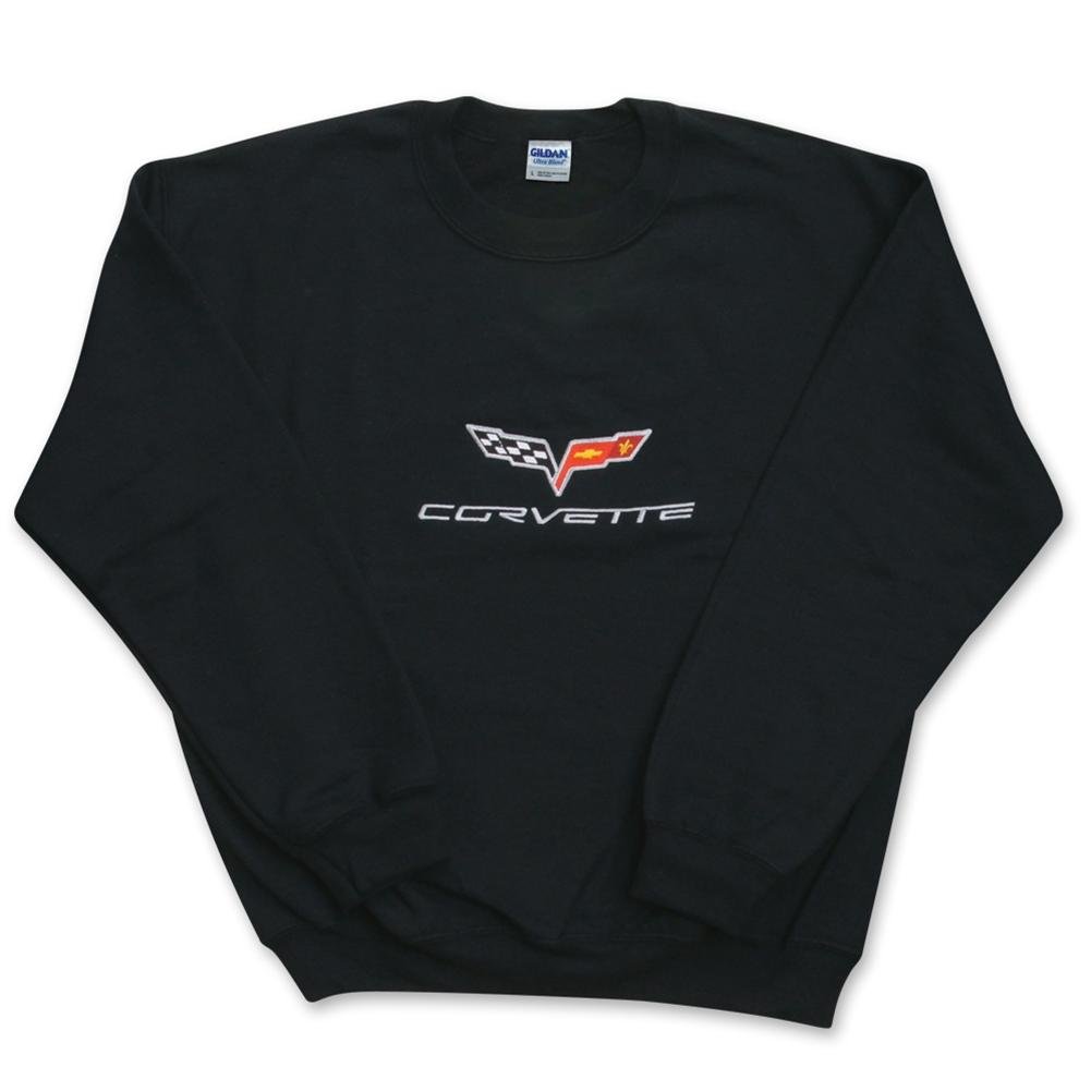 Corvette Sweatshirt - Fleece Embroidered C6 - Black