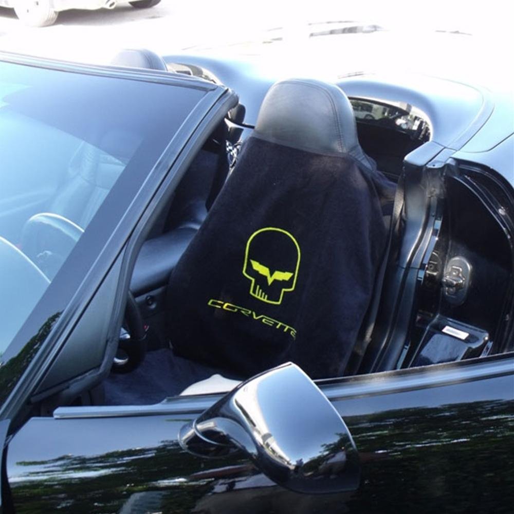 Corvette Seat Armour - Seat Cover/Seat Towels - Corvette Racing Jake Skull : 2005-2013 C6