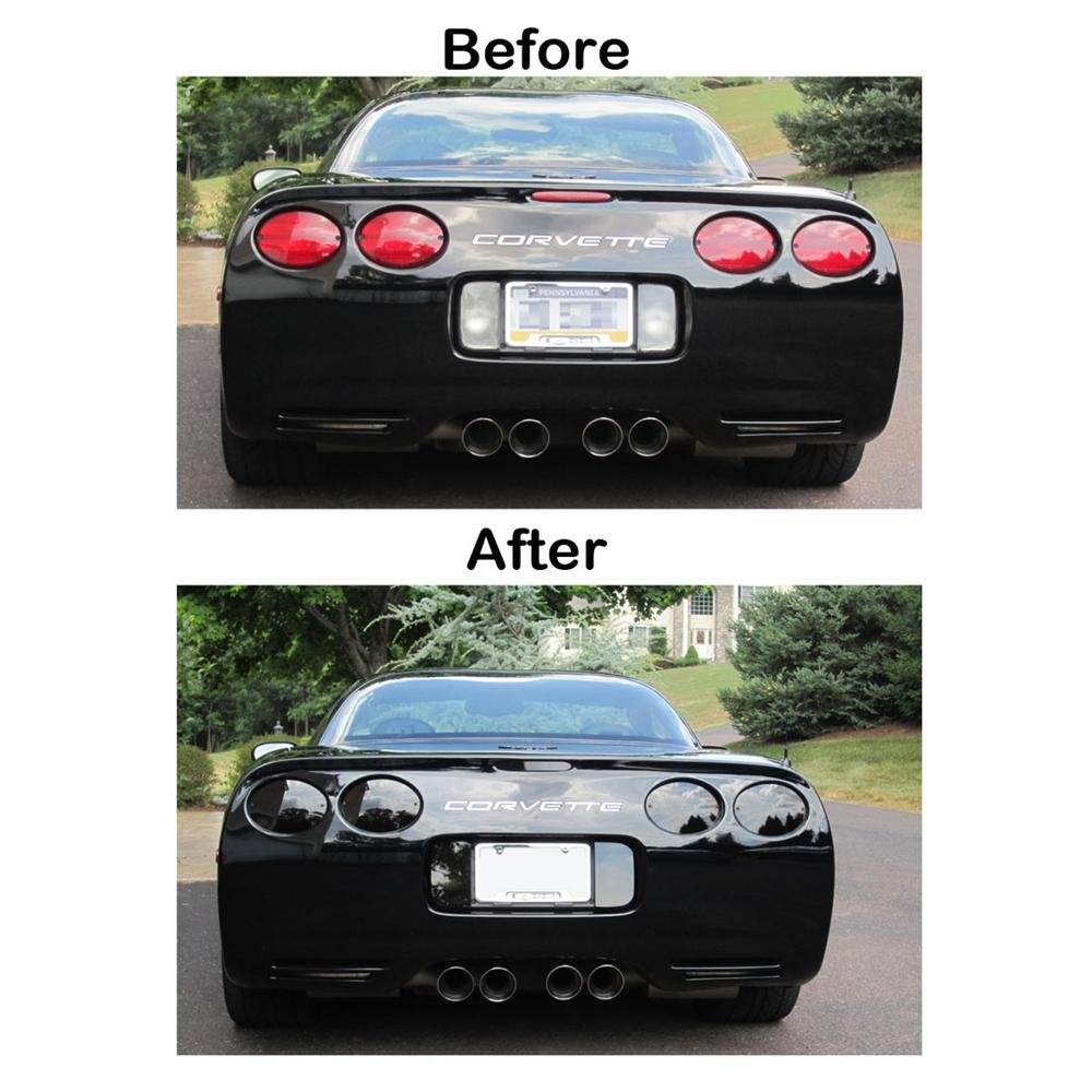 Corvette Rear Reverse, 3rd Brake, Taillight Acrylic Blackout 7 Pc. Kit : 1997-2004 C5 & Z06
