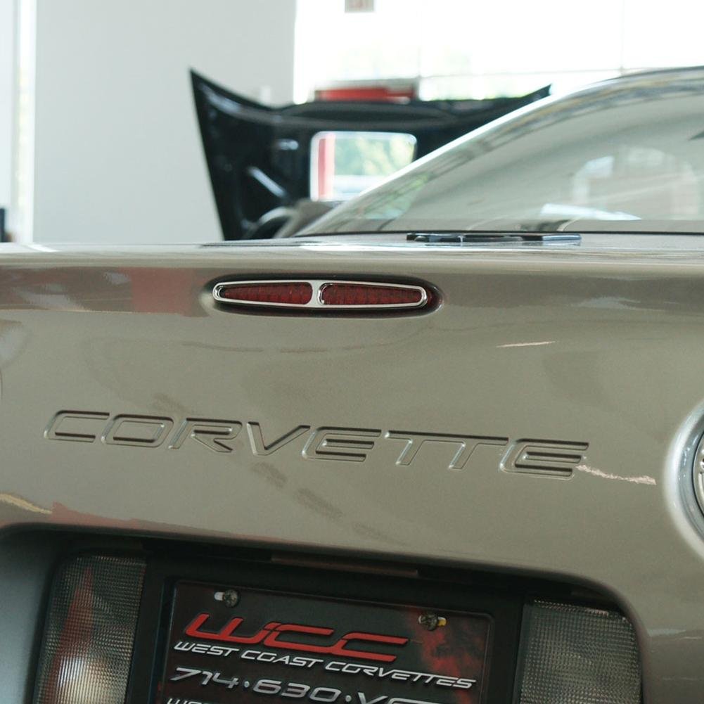 Corvette 5th Brake Light and Taillight Bezels - Billet Chrome : 1997-2004 C5, C5 Z06