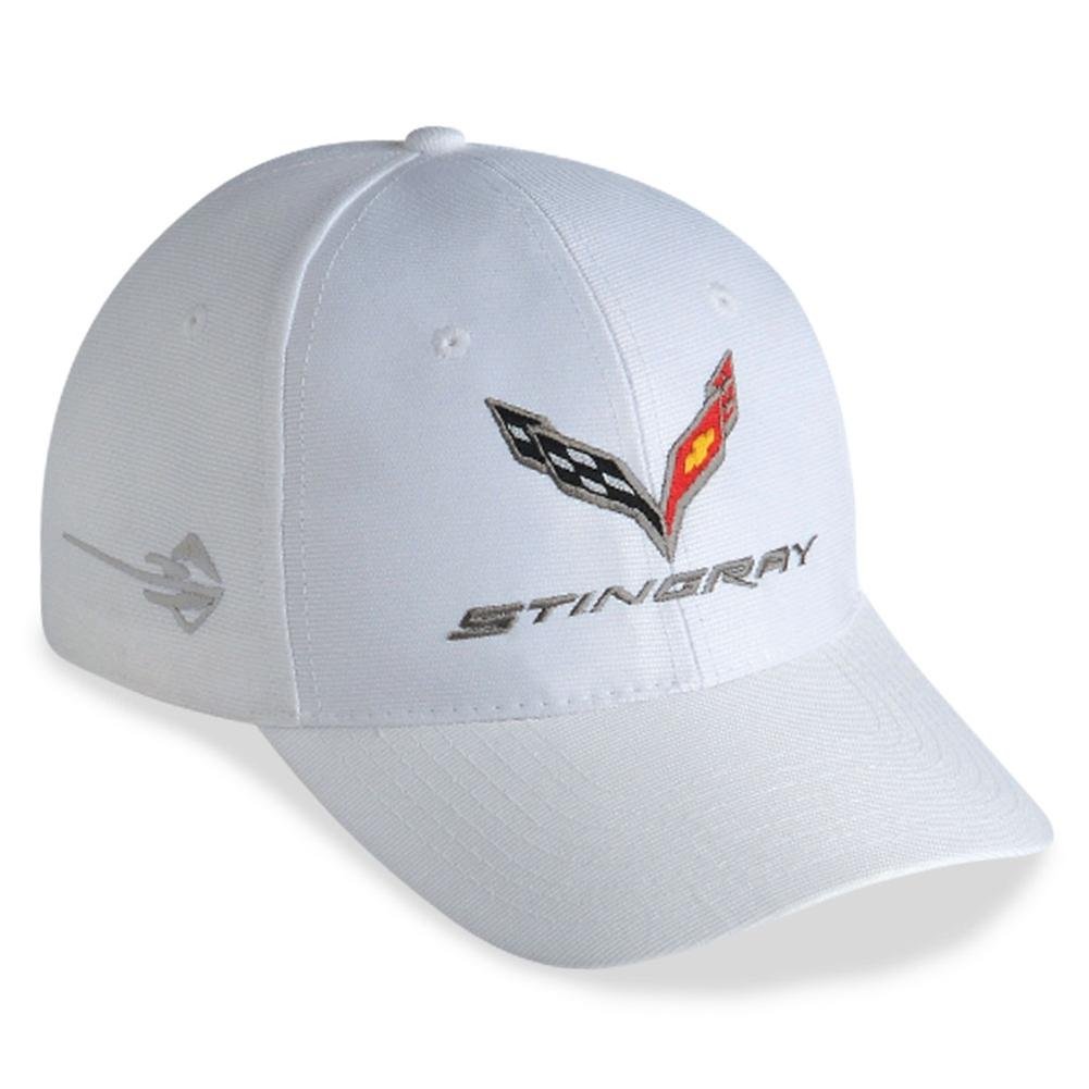 Corvette Embroidered DuPont Performance Cap/Hat - White : C7 Stingray