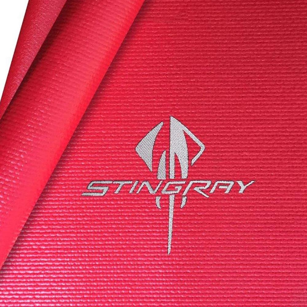 Corvette Fender Mat with Silver C7 Stingray Logo - 36" X 24" : Red