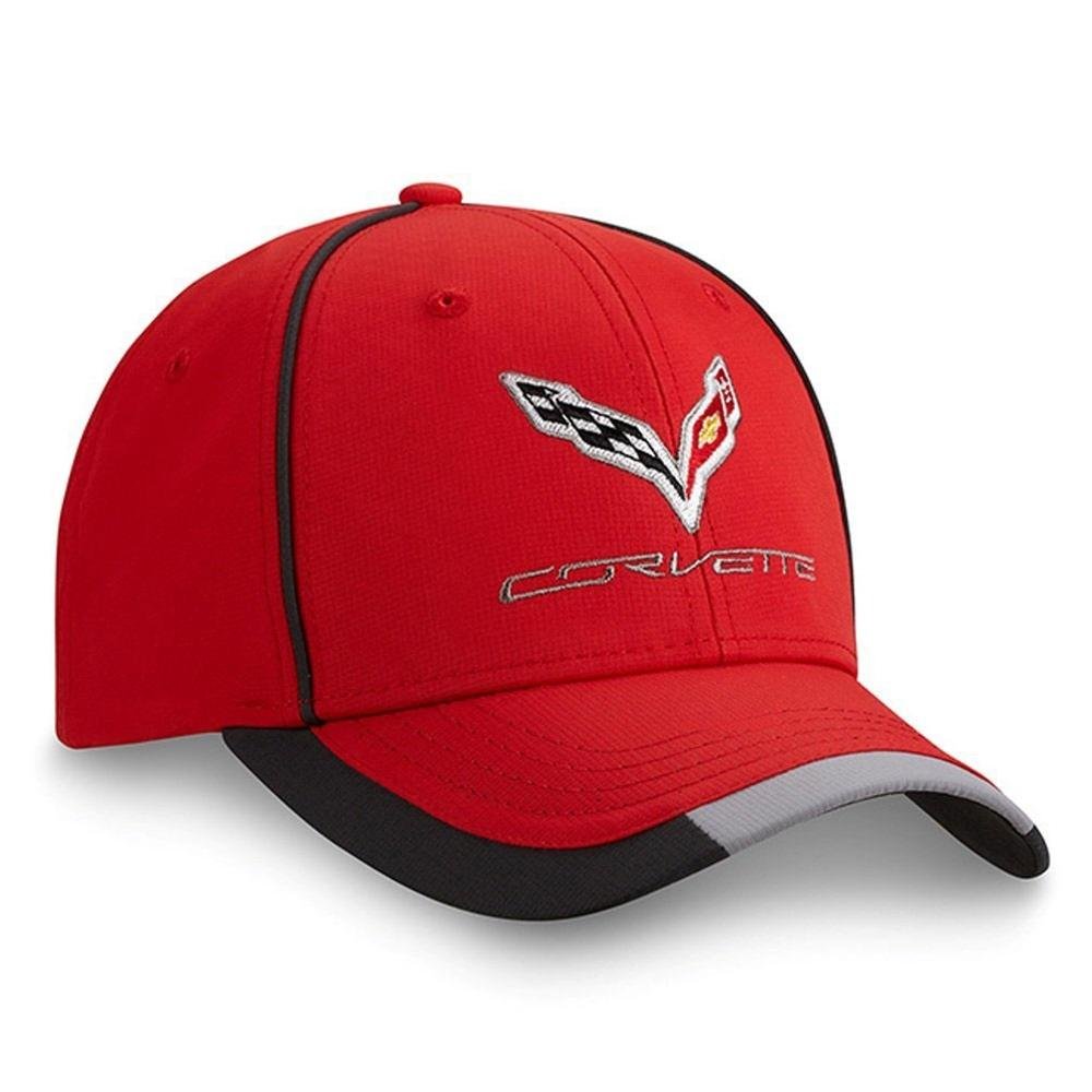 Corvette Embroidered Performance Cap/Hat - Red : C7 Stingray