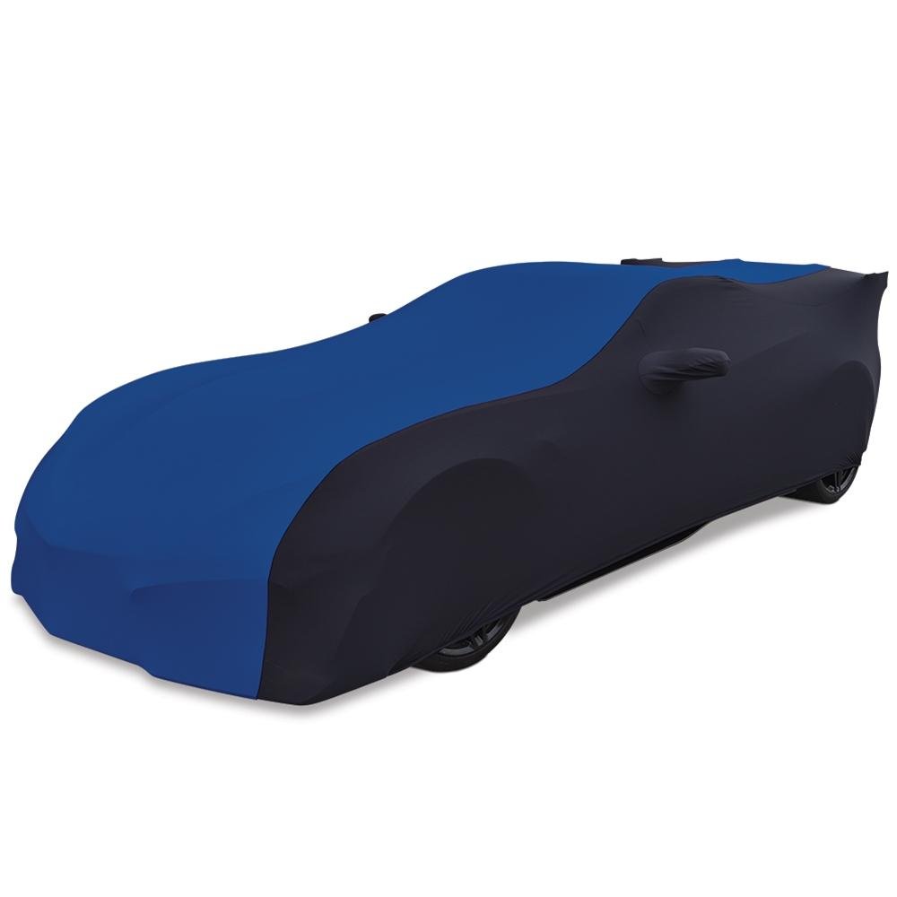 Corvette Ultraguard Stretch Satin Sport Car Cover - Blue/Black - Indoor : C7 Stingray, Z51, Z06, Grand Sport, ZR1