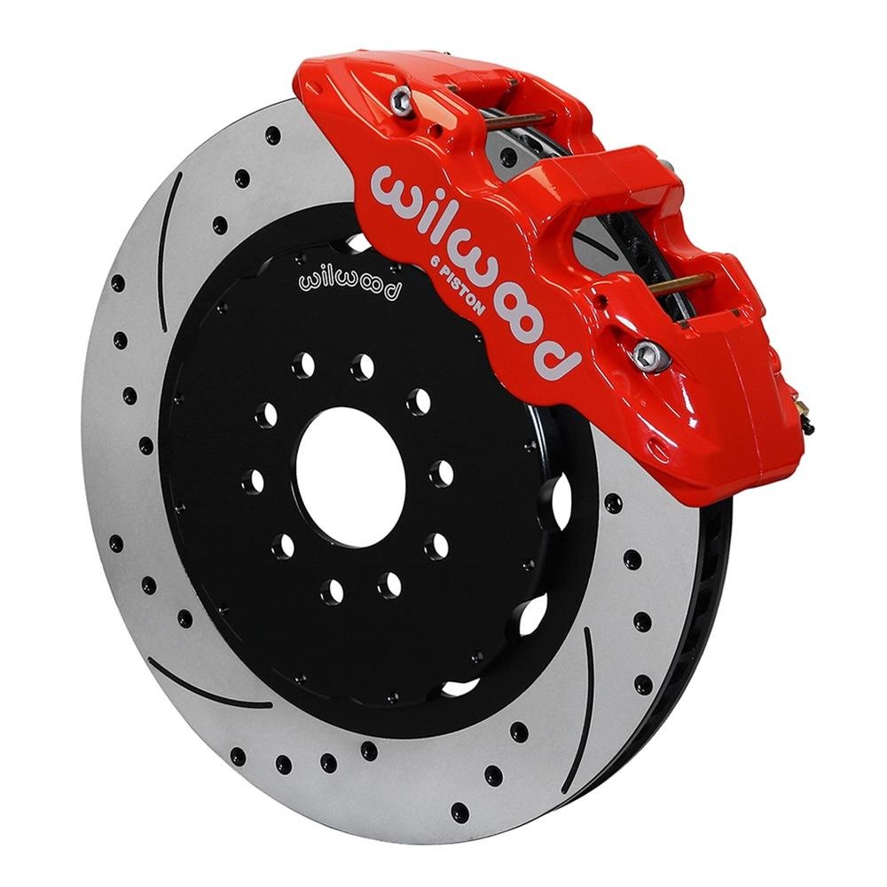Corvette AERO6 Front Big Brake Kit - Drilled-Slotted 15 inch - Wilwood - Red : 2005-2013 C6