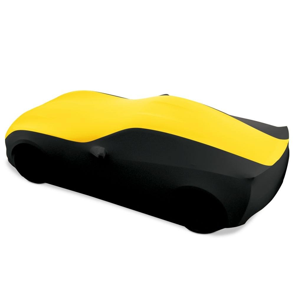 Corvette Ultraguard Stretch Satin Sport Car Cover - Yellow/Black - Indoor : C7 Stingray, Z51, Z06, Grand Sport, ZR1