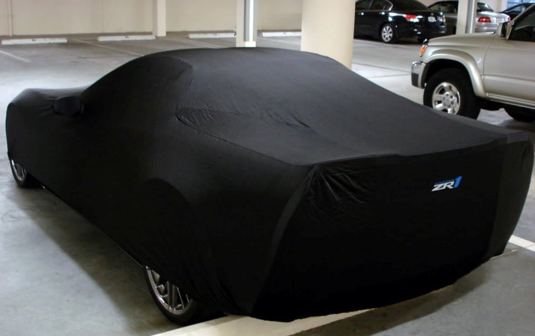 Corvette Car Cover - GM Dust Cover with ZR1 Logo - Black : 2009-2013