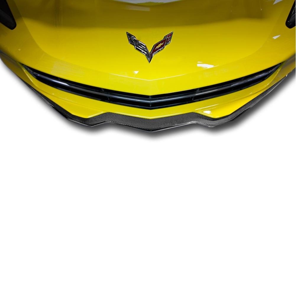 Corvette Front Lip Spoiler/Splitter Polished with Carbon Fiber Overlay : C7 Stingray