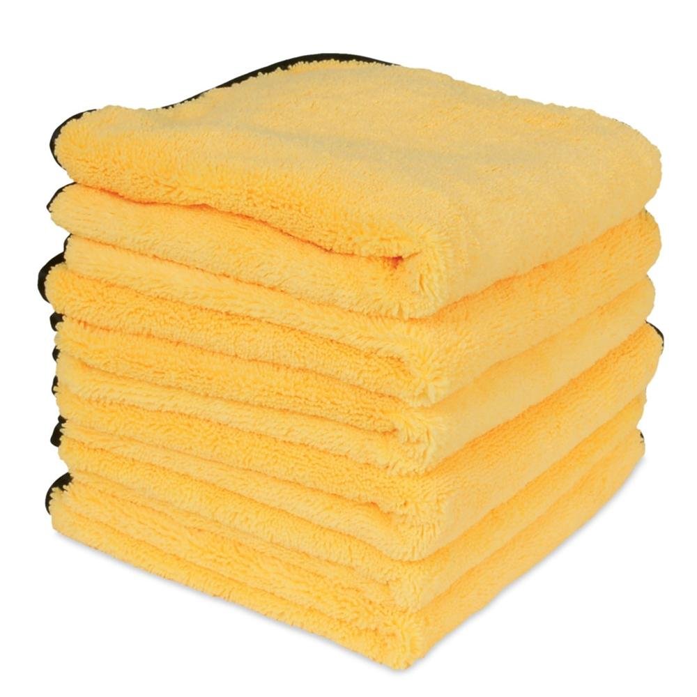 Liquid X Professional Grade Premium Microfiber Towel : Gold w/ Black Silk Edges 16" x 16"
