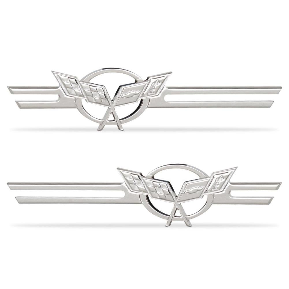 Corvette C5 Logo Billet Chrome Badges 2 Pc. : 1997-2004 C5 & Z06