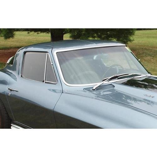 Corvette Door Glass. Clear Coupe LH: 1963-1967