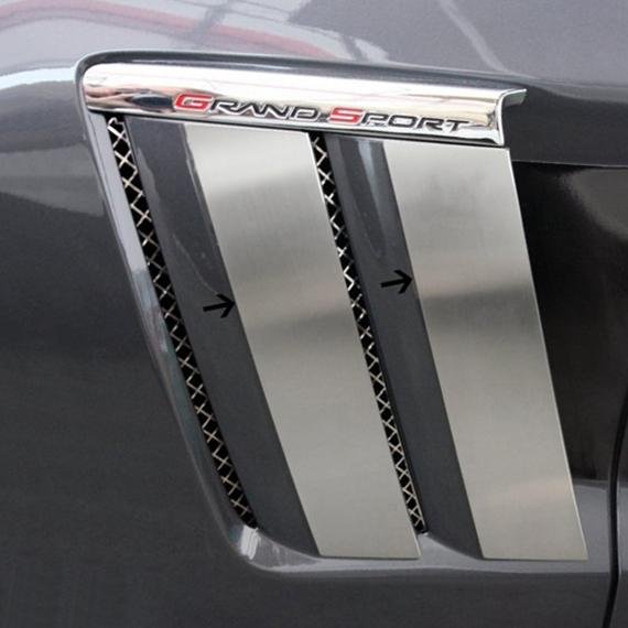 Corvette Grand Sport Fender Pillar Accent Stainless Steel : 2010-2013 Grand Sport