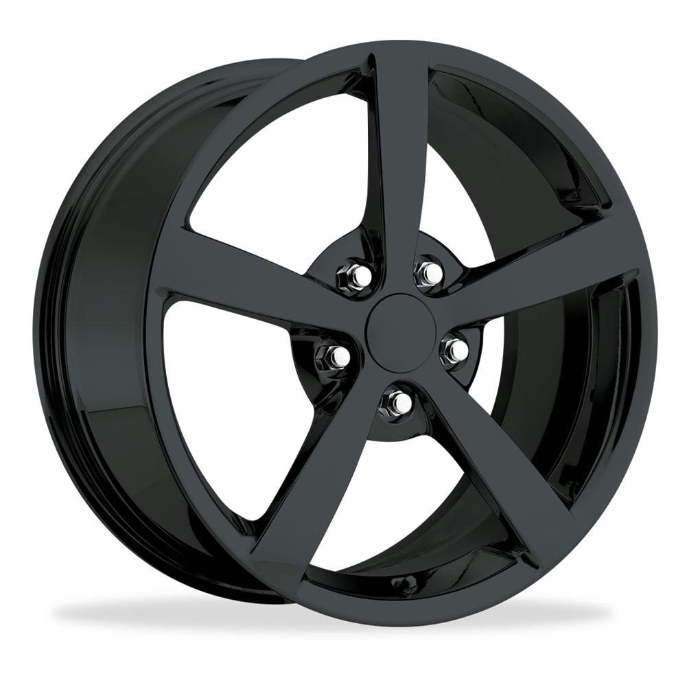 2008 C6 Gumby Corvette GM Wheel Exchange (Set): Semi-Gloss (Satin Finish) Black Powder Coat 18x8.5/19x10