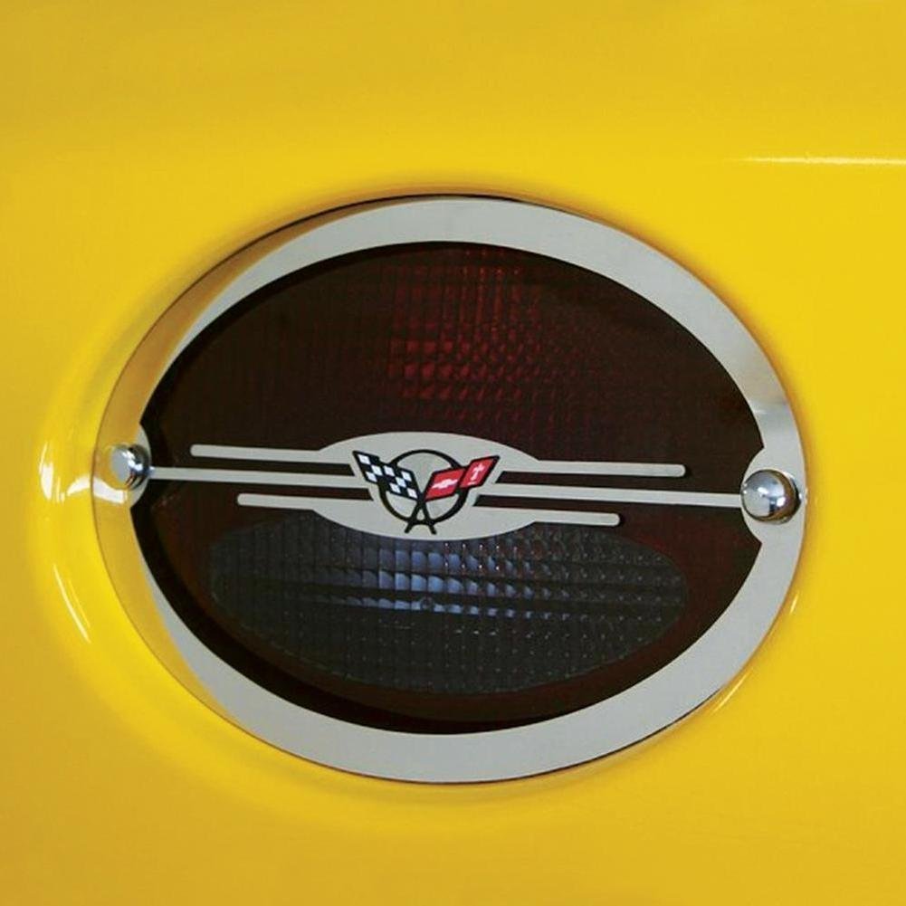 Corvette Taillight Grilles - Executive Style - 4 Pc. Set - Polished Stainless Steel : 1997-2004 C5 & Z06