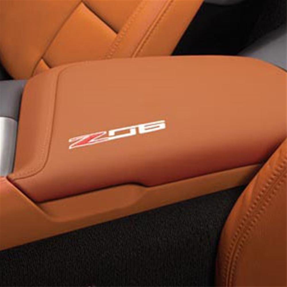 Corvette - Z06 Logo Embroidered Leather Console Armrest : C7 Z06