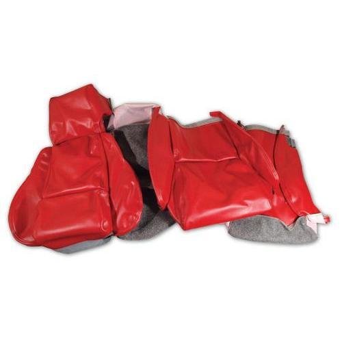 Corvette Leather Like Seat Covers. Red Standard No-Perforations: 1986-1988