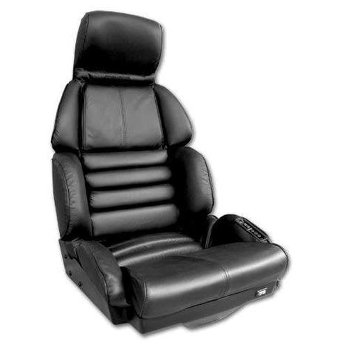 Corvette Driver Leather Seat Covers. Black Sport With Foam: 1994-1996