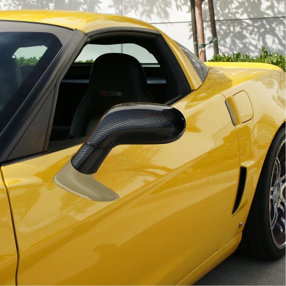 Corvette Replacement Side Mirrors - Carbon Fiber : 2005-2013 C6, Z06, ZR1 & Grand Sport