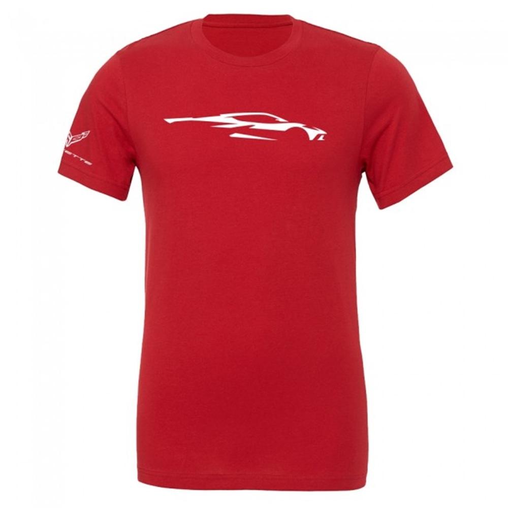 Next Generation Corvette Silhouette Jersey T-Shirt : Red