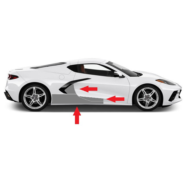 Corvette Cleartastic Rocker Kit - Paint Protection : C8 Stingray, Z51