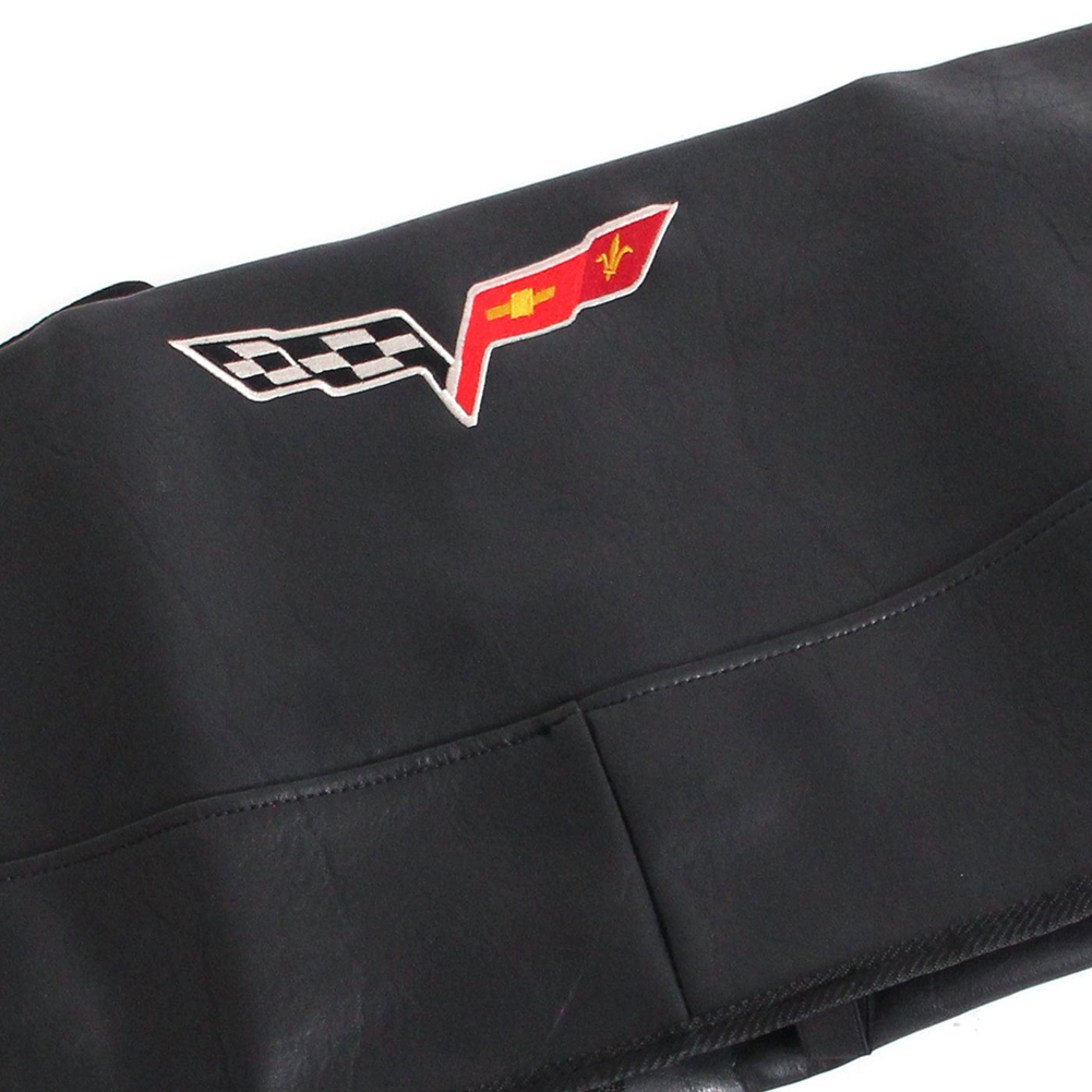 Corvette Front End Mask / Bra With Embroidered Logo - Black : 2006-2013 C6 Z06, Grand Sport