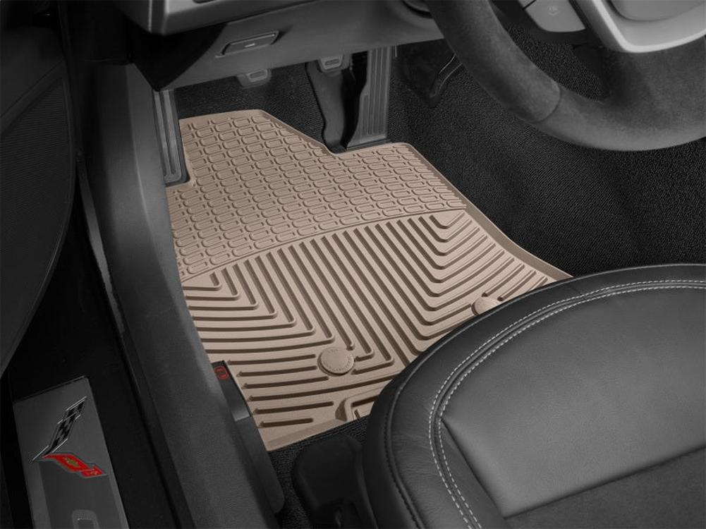 WeatherTech 2014+ Chevrolet Corvette Front Rubber Floor Mats - Tan