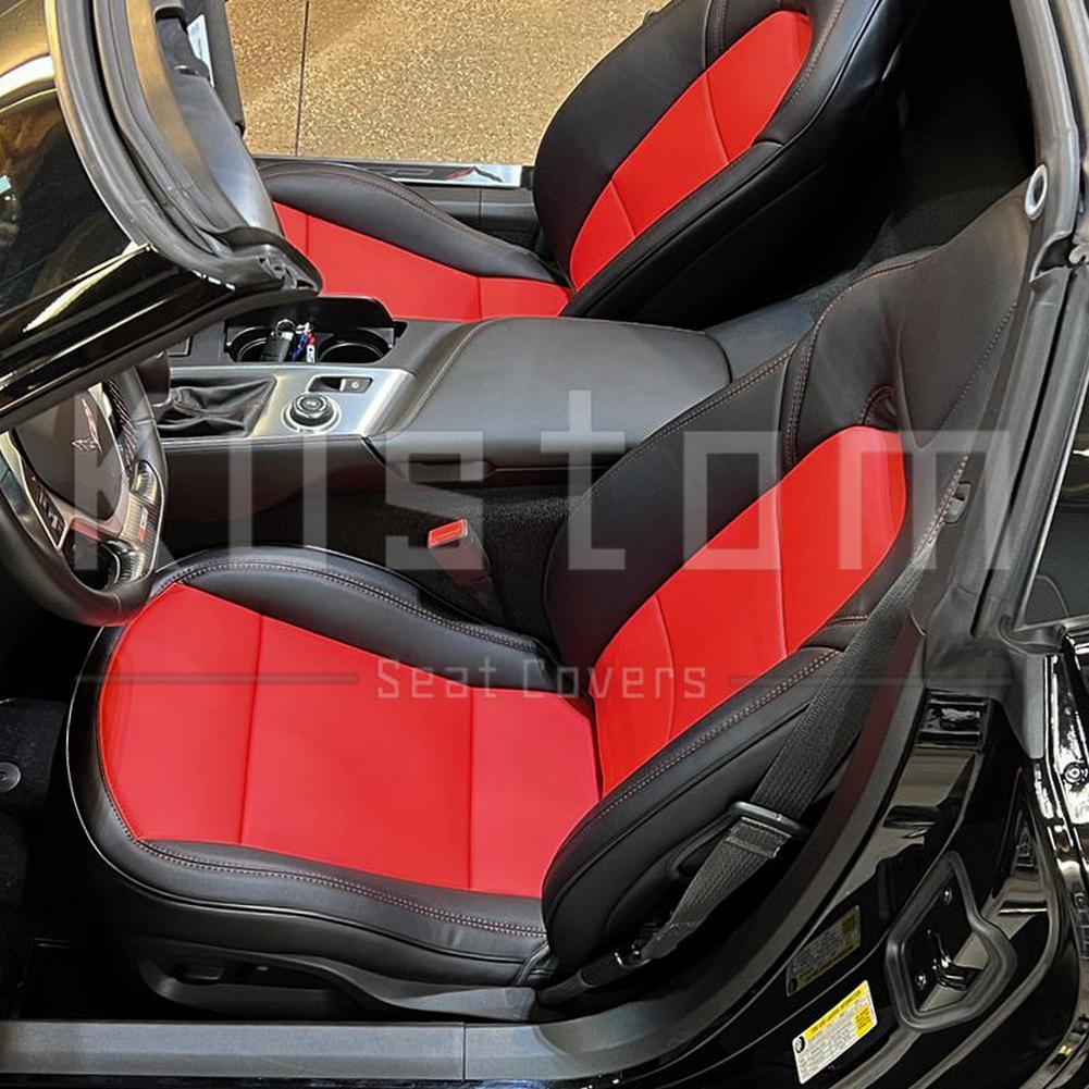Corvette Custom Leather Seat Covers - Standard Seats : 2014-2019 C7 Stingray, Z51, Z06, Grand Sport