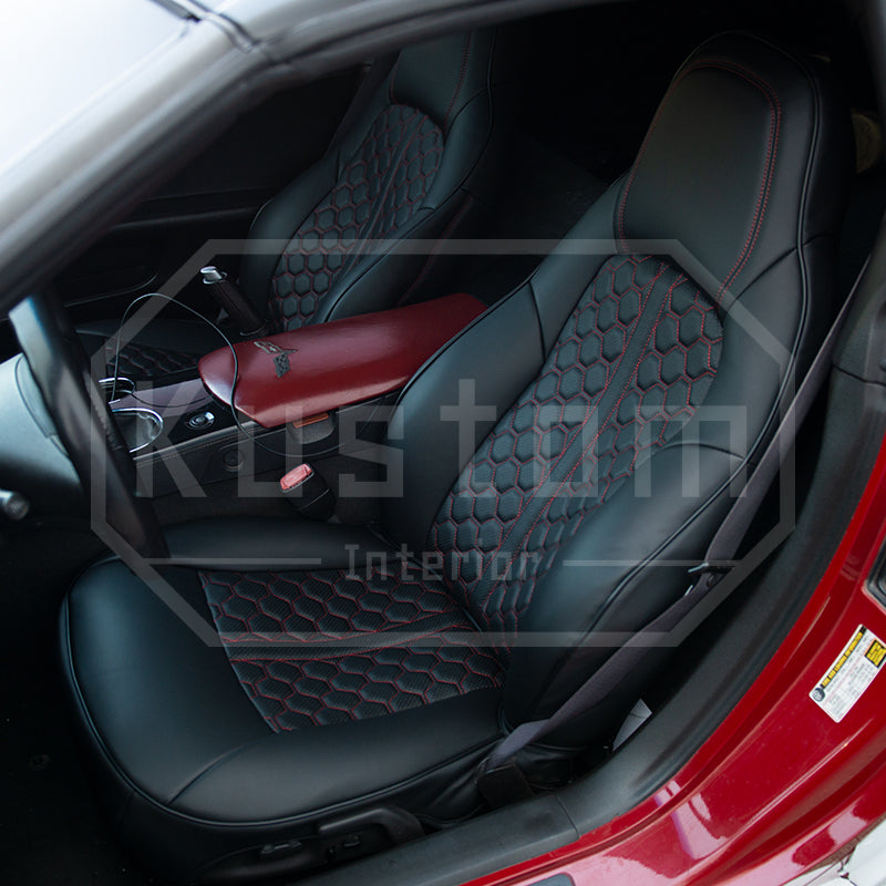 Corvette Custom Leather Seat Covers For Standard Seats : 2005-2013 C6