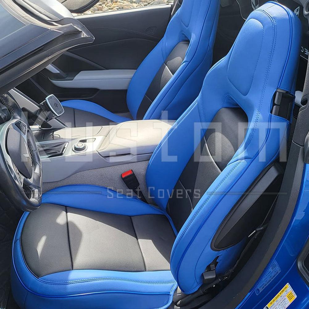 Corvette Custom Leather Seat Covers - Standard Seats : 2014-2019 C7 Stingray, Z51, Z06, Grand Sport