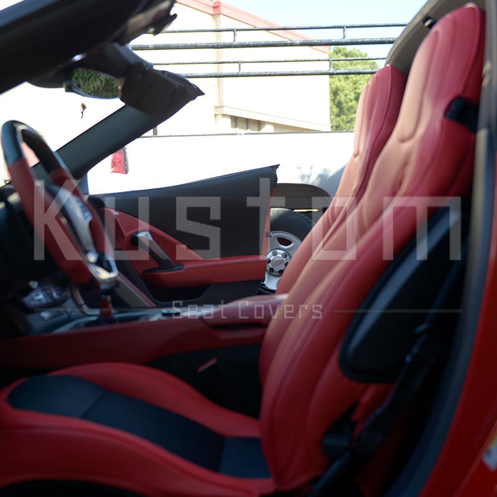 Corvette Custom Leather Seat Covers - Standard Seats : 2014-2019 C7 Stingray, Z51, Z06, Grand Sport
