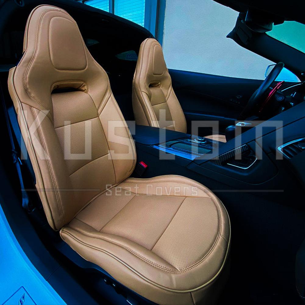 Corvette Custom Leather Seat Covers - Standard Seats : 2014-2019 C7 Stingray, Z51, Z06, Grand Sport